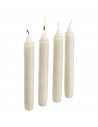 Tradineur - Pack de 4 velas alargadas, velas de mesa cilíndricas, parafina y mecha de algodón, sin perfume, rituales y ceremonia