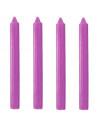 Tradineur - Pack de 4 velas de mesa alargadas, velas cilíndricas, parafina y mecha de algodón, sin perfume, rituales y ceremonia
