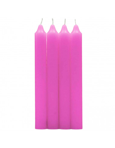 Tradineur - Pack de 4 velas de mesa alargadas, velas cilíndricas, parafina y mecha de algodón, sin perfume, rituales y ceremonia