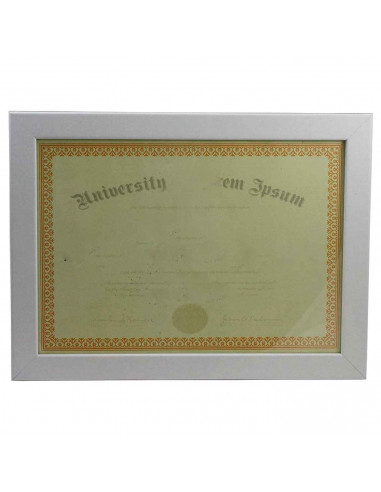 Marco de madera blanco para diploma A4 de 21 x 29,7 cm, marco para fotos, documentos, certificados, premios para colgar en la pa