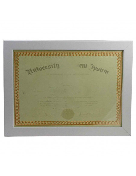 Marco de madera blanco para diploma A4 de 21 x 29,7 cm, marco para fotos, documentos, certificados, premios para colgar en la pa