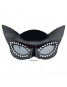 Tradineur - Gafas de gata negra para jóvenes y adultos, complementos de disfraces para carnaval, halloween u otras celebraciones