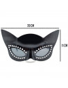 Tradineur - Gafas de gata negra para jóvenes y adultos, complementos de disfraces para carnaval, halloween u otras celebraciones