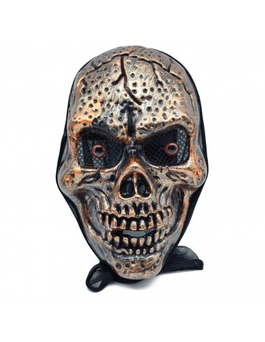 Tradineur - Máscara de esqueleto para Halloween - Fabricado en plástico - Complemento para disfraces de carnaval - 26,5 x 17,5 x