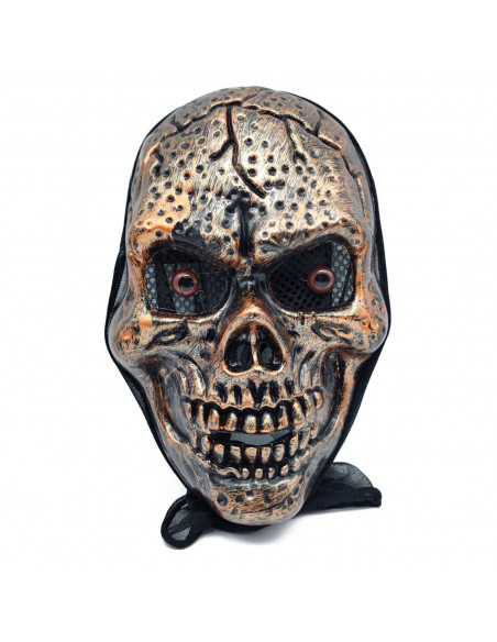 Tradineur - Máscara de esqueleto para Halloween - Fabricado en plástico - Complemento para disfraces de carnaval - 26,5 x 17,5 x