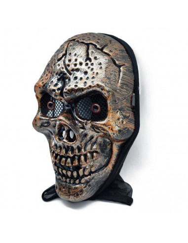 Tradineur - Máscara de esqueleto para Halloween - Fabricado en plástico - Complemento para disfraces de carnaval - 26,5 x 17,5 x