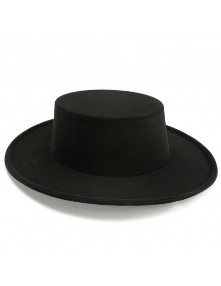 Tradineur - Sombrero cordobés color negro - Fabricación 100% en PVC no tóxico - para jóvenes y adultos para carnaval, halloween, Tradineur - Sombrero cordobés color negro - Fabricación 100% en PVC no tóxico - para jóvenes y adultos para carnaval, halloween,