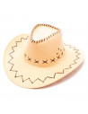 Tradineur - Sombrero vaquero color marrón claro - Fabricación 100% en poliéster - para jóvenes y adultos para carnaval, hallowee