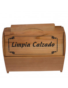 Artema - Caja limpia calzado de madera 21,5 x 25,8 x 15,8 cm, recipiente de madera para guardar betún, cepillos, trapos, utensil
