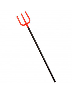 Tradineur - Tridente demoniaco color negro y rojo para jóvenes y adulto, complementos para carnaval, halloween y celebraciones.