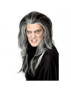 Tradineur - Peluca larga de vampiro para jóvenes y adultos, complementos de disfraces para carnaval, halloween u otras celebraci