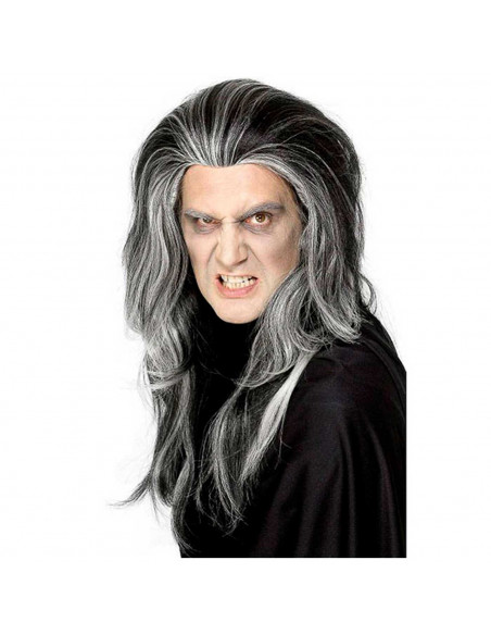 Tradineur - Peluca larga de vampiro para jóvenes y adultos, complementos de disfraces para carnaval, halloween u otras celebraci Tradineur - Peluca larga de vampiro para jóvenes y adultos, complementos de disfraces para carnaval, halloween u otras celebraci