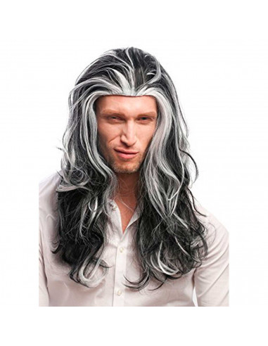 Tradineur - Peluca larga de vampiro para jóvenes y adultos, complementos de disfraces para carnaval, halloween u otras celebraci