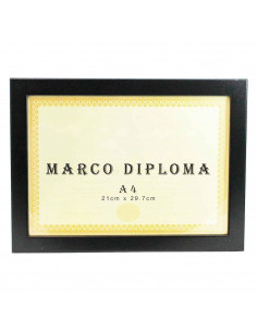 Marco de madera negro para diploma A4 de 21 x 29,7 cm, marco para fotos, documentos, certificados, premios para colgar en la par