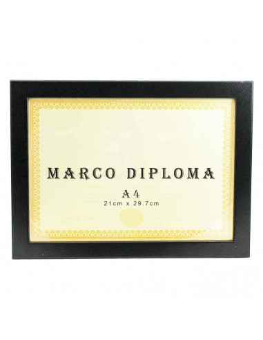 Marco de madera negro para diploma A4 de 21 x 29,7 cm, marco para fotos, documentos, certificados, premios para colgar en la par