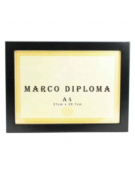 Marco de madera negro para diploma A4 de 21 x 29,7 cm, marco para fotos, documentos, certificados, premios para colgar en la par