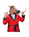 Tradineur - Máscara de caballo - Fabricado en Látex -  Complemento para disfraces de Halloween, carnaval - 30 x 41 x 14 cm