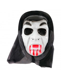Tradineur - Máscara de vampiro para Halloween - Fabricado en plástico - Accesorio para disfraces de carnaval - 27 x 20 x 7 cm