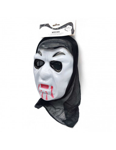 Tradineur - Máscara de vampiro para Halloween - Fabricado en plástico - Accesorio para disfraces de carnaval - 27 x 20 x 7 cm