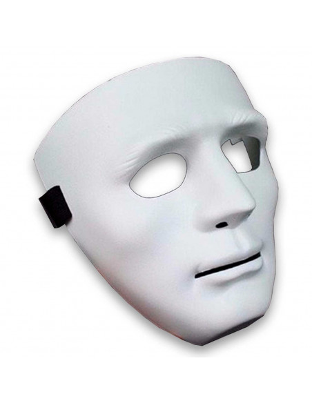 Tradineur - Máscara de cara blanca - Fabricado en plástico - Complemento para disfraces de Halloween, carnaval - 17 x 17,5 x 8 Tradineur - Máscara de cara blanca - Fabricado en plástico - Complemento para disfraces de Halloween, carnaval - 17 x 17,5 x 8