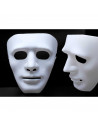 Tradineur - Máscara de cara blanca - Fabricado en plástico -  Complemento para disfraces de Halloween, carnaval - 17 x 17,5 x 8