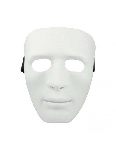 Tradineur - Máscara de cara blanca - Fabricado en plástico -  Complemento para disfraces de Halloween, carnaval - 17 x 17,5 x 8