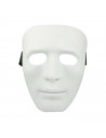 Tradineur - Máscara de cara blanca - Fabricado en plástico -  Complemento para disfraces de Halloween, carnaval - 17 x 17,5 x 8