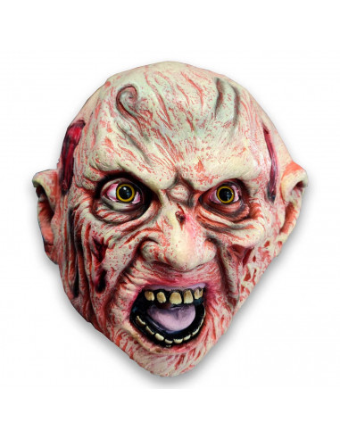 Tradineur - Máscara de cara quemada - Fabricado en Látex - Complemento para disfraces de Halloween, carnaval - 18 x 20 x 27 cm