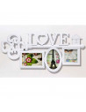 Marco para 3 fotos de pared múltiple 27 x 57.5 x 2 cm decoración del hogar love.Multimarco portafotos color blanco