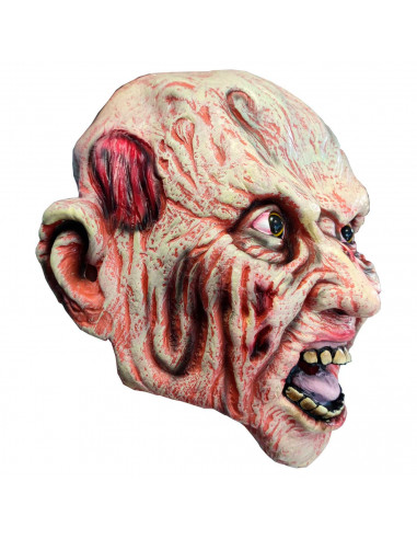 Tradineur - Máscara de cara quemada - Fabricado en Látex - Complemento para disfraces de Halloween, carnaval - 18 x 20 x 27 cm