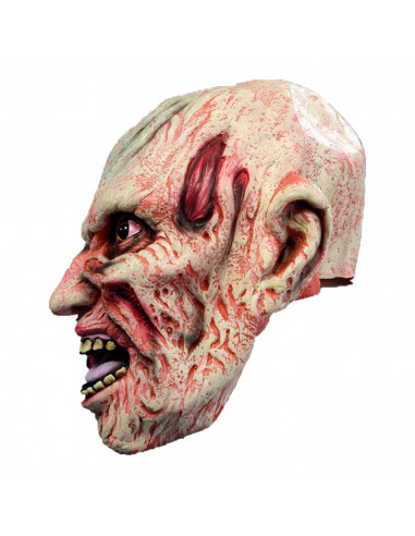 Tradineur - Máscara de cara quemada - Fabricado en Látex - Complemento para disfraces de Halloween, carnaval - 18 x 20 x 27 cm