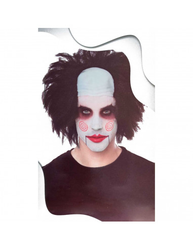 Tradineur - Peluca asesino loco para jóvenes y adultos - Fabricado con fibra sintética - complementos de disfraces para carnaval