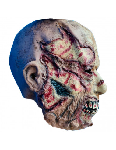 Tradineur - Mascará de zombie - Fabricado en Látex - Complemento para disfraces de Halloween, carnaval - 29 x 28 x 22 cm