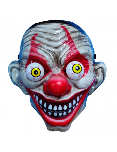 Tradineur - Máscara de payaso con ojos saltones - Fabricado en plástico - Complemento para disfraces de Halloween, carnaval - 25