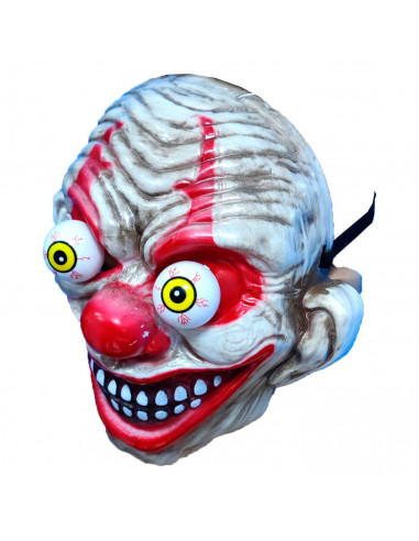 Tradineur - Máscara de payaso con ojos saltones - Fabricado en plástico - Complemento para disfraces de Halloween, carnaval - 25