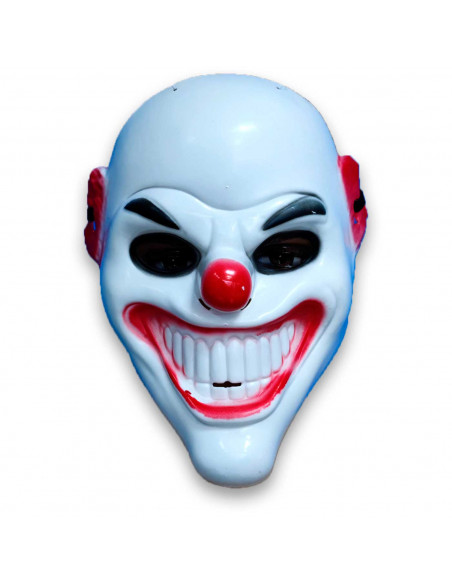 Tradineur - Mascará de payaso color blanco - Fabricado en plástico - Complemento para disfraces de Halloween, carnaval - 22 x 1 Tradineur - Mascará de payaso color blanco - Fabricado en plástico - Complemento para disfraces de Halloween, carnaval - 22 x 1