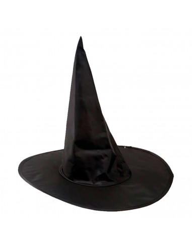 Tradineur - Gorro de bruja - Diseño clásico - Sombrero de bruja, halloween, fiestas, disfraz carnaval - Diámetro 28,5 cm - Color