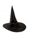 Tradineur - Gorro de bruja - Diseño clásico - Sombrero de bruja, halloween, fiestas, disfraz carnaval - Diámetro 28,5 cm - Color