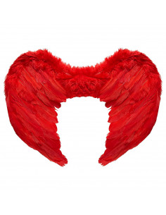 Tradineur - Alas de demonio con plumas y tirantes elásticos, complemento para disfraz de halloween, carnaval, cosplay, fiestas,