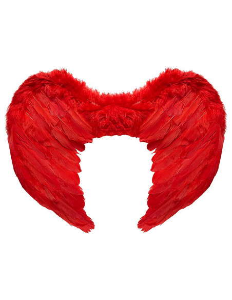 Tradineur - Alas de demonio con plumas y tirantes elásticos, complemento para disfraz de halloween, carnaval, cosplay, fiestas, Tradineur - Alas de demonio con plumas y tirantes elásticos, complemento para disfraz de halloween, carnaval, cosplay, fiestas,
