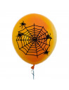Tradineur - Pack de 10 globos - Diseño Telaraña - 30 cm al inflar - Ideal como decoración de tu hogar y celebrar de halloween.