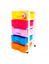 Cajonera de color surtido, con 5 cajones, wagon con ruedas 83,1 x 37 x 39,3 cm.  Contenedor de plástico para folios especial par