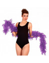 Tradineur - Boa de plumas de color morado - Fabricado en poliéster - Accesorio para carnaval, halloween, fiestas, celebraciones