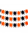 Tradineur - Guirnalda de arañas de Halloween - Diseño clásico - Decoración y accesorio para Halloween - Color naranja y negro -