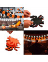 Tradineur - Guirnalda de arañas de Halloween - Diseño clásico - Decoración y accesorio para Halloween - Color naranja y negro -