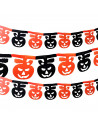 Tradineur - Guirnalda de calabaza sonriente de Halloween - Diseño clásico - Decoración y accesorio para Halloween - Color naranj