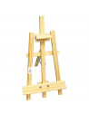 Caballete de madera para pintar 65 cm regulable de tres patas, ideal como soporte de lienzos para exposición de cuadros pinturas