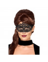 Tradineur - Antifaz con encaje de diablo - Complemento para carnaval, Halloween y celebraciones. - Color Negro - 13 x 20 cm