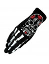 Tradineur - Guantes cortos con diseño de calavera mexicana- Fabricación 100% poliéster - Complementos de disfraz, carnaval, hall