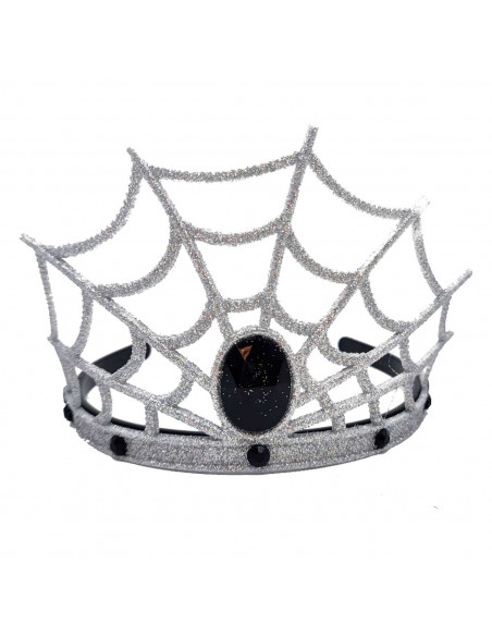 Tradineur - Corona de reina araña - Diadema con joyas - Complemento para disfraz de carnaval, halloween, cosplay, fiesta, adulto Tradineur - Corona de reina araña - Diadema con joyas - Complemento para disfraz de carnaval, halloween, cosplay, fiesta, adulto